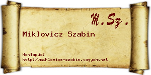 Miklovicz Szabin névjegykártya